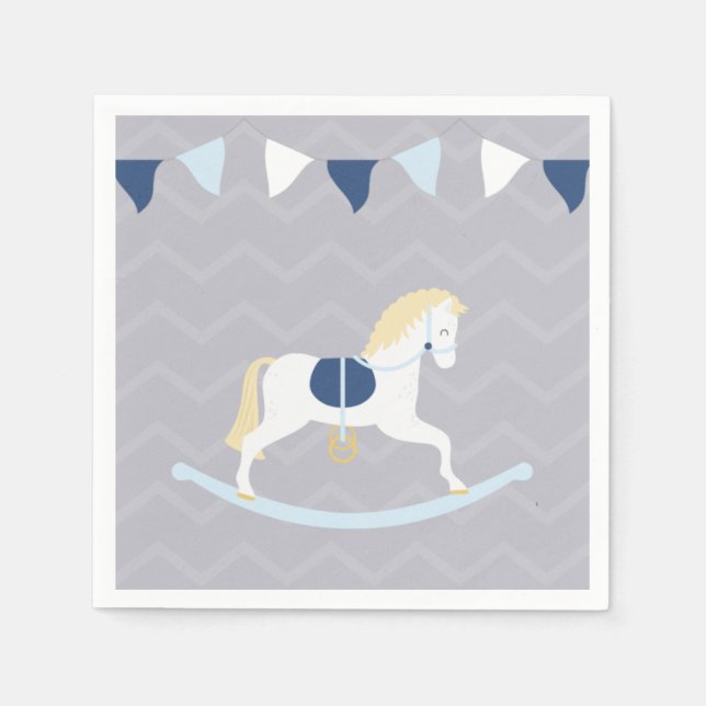 Blue Rocking Horse Napkin (Front)