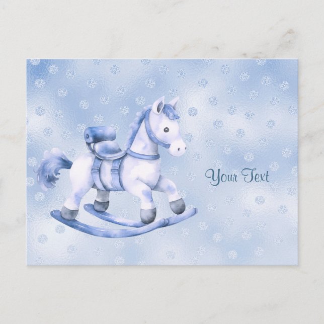 Blue Rocking Horse Postcard (Front)