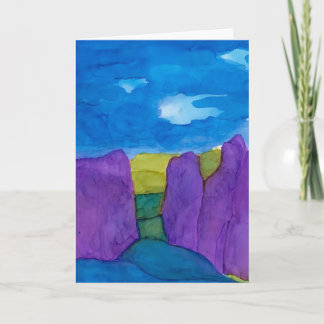 Blue Rocks Alcohol Ink Folded Note Card