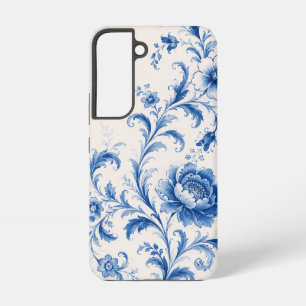 Blue Rococo Peony Floral Phone Case
