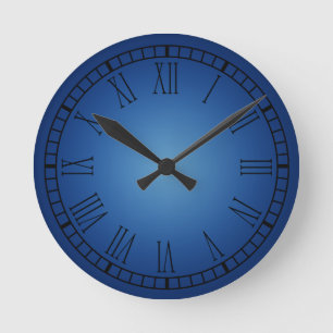 Blue Roman Numeral Clock