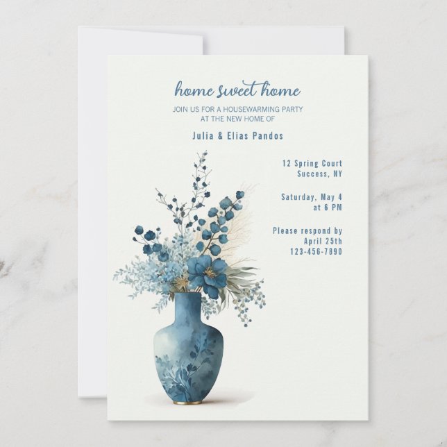 Blue Romance Invitation (Front)