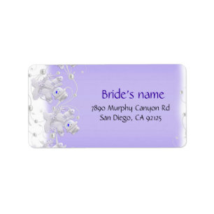 Blue Romantic Snowman Address Label