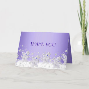 Blue Romantic Snowman Thank you Card