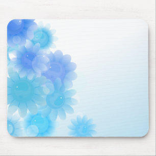 Blue romantic vintage flowers mouse pad