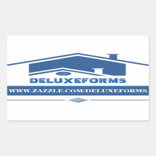Blue Roof Rectangular Sticker