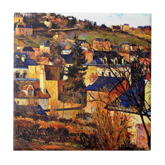 Blue Roofs of Rouen, Paul Gauguin painting Ceramic Tile (Front)