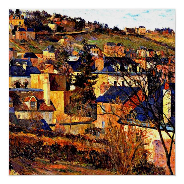 Blue Roofs of Rouen, Paul Gauguin painting Poster (Front)