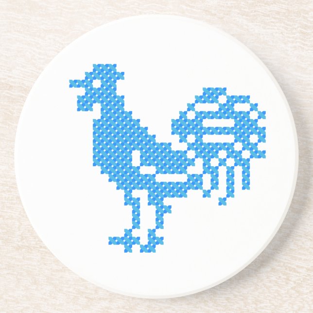 Blue Rooster Coaster (Front)