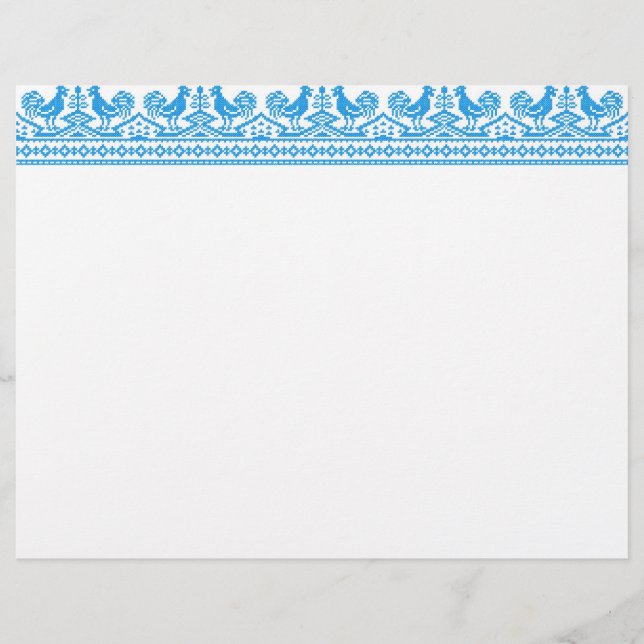 Blue Rooster cross-stitch (Front)