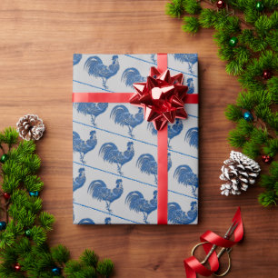 Blue Rooster, Delft Look, Wrapping Paper