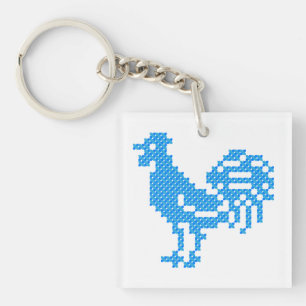 Blue Rooster Key Ring
