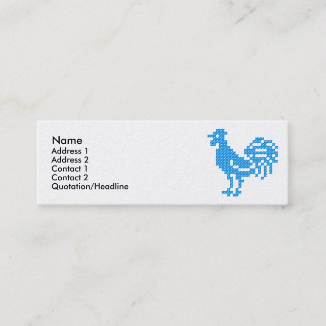 Blue Rooster Mini Business Card (Front)