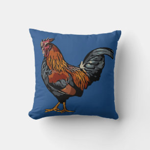 Blue Rooster Pillow