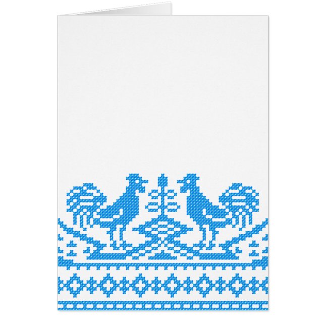 Blue Roosters cross-stitch (Front)