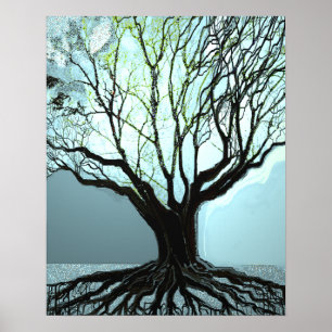 Blue Roots Lights Poster