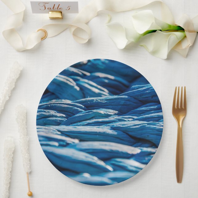 Blue Rope Paper Plate (Wedding)
