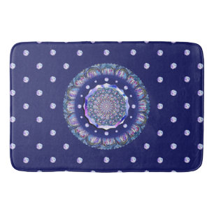 Blue Rosace Bath Mat