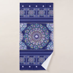 Blue Rosace Bath Towel