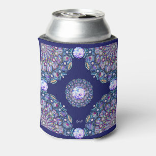 Blue Rosace  Can Cooler