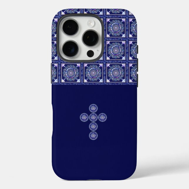 Blue Rosace Case-Mate iPhone Case (Back)