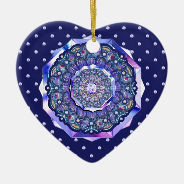 blue rosace ceramic ornament (Front)