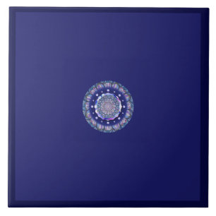 blue rosace ceramic tile
