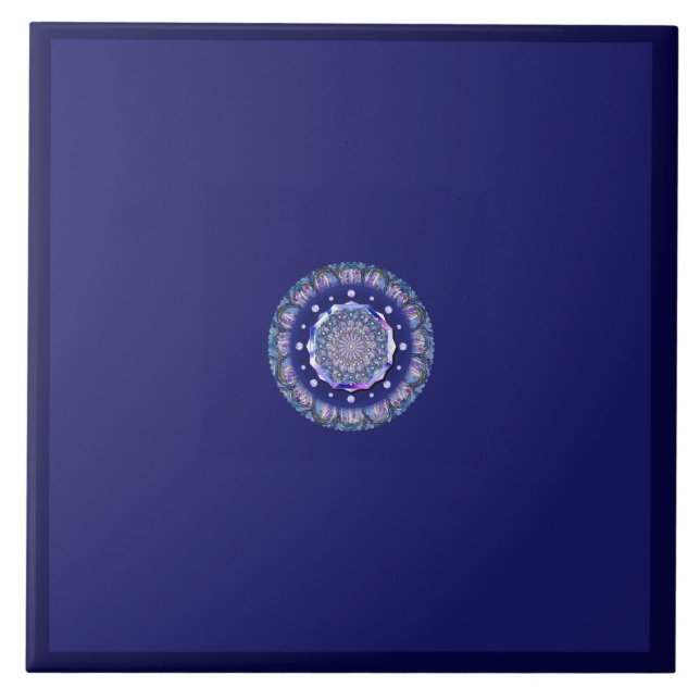 blue rosace ceramic tile (Front)