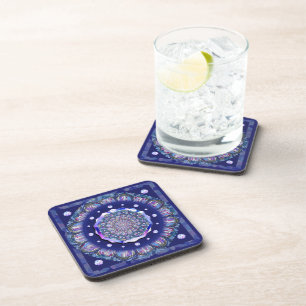 Blue Rosace Coaster