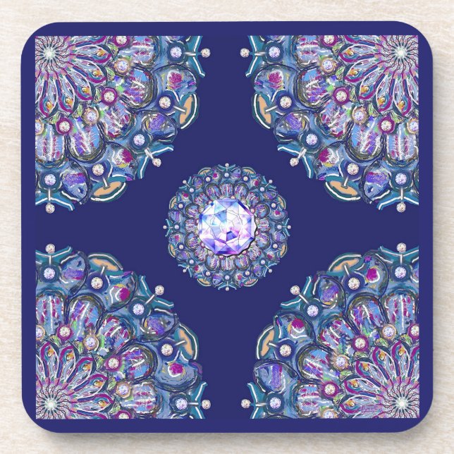 Blue Rosace Coaster (Front)