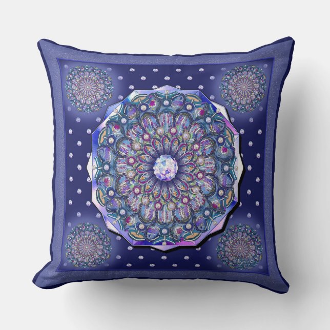 Blue Rosace Cushion (Front)