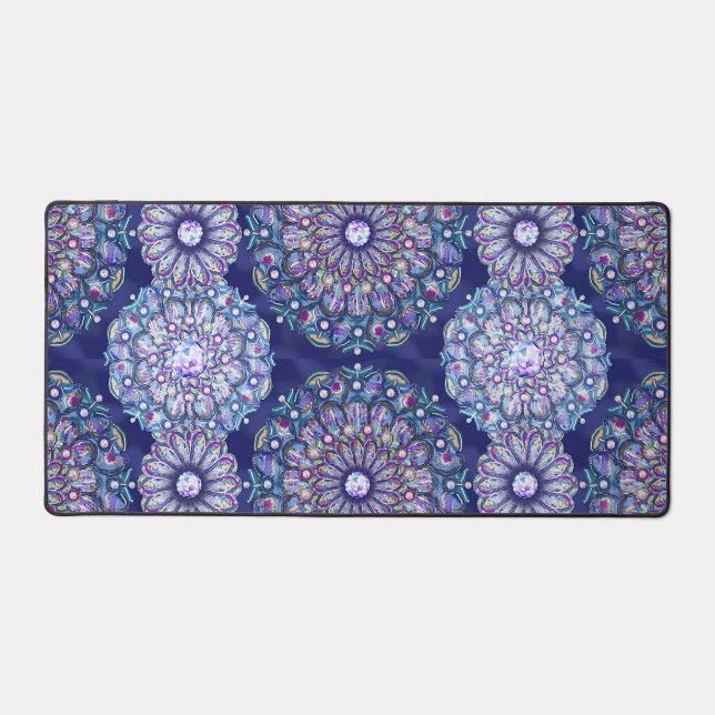 blue rosace desk mat (Front)