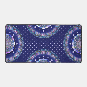 blue rosace desk mat