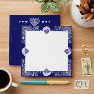 Blue Rosace Envelope