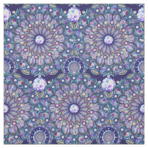 blue rosace fabric