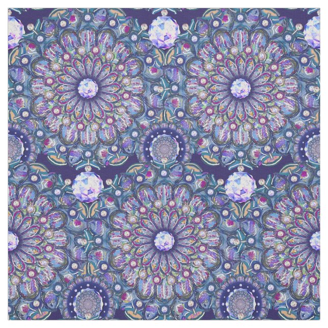 blue rosace fabric (Swatch)