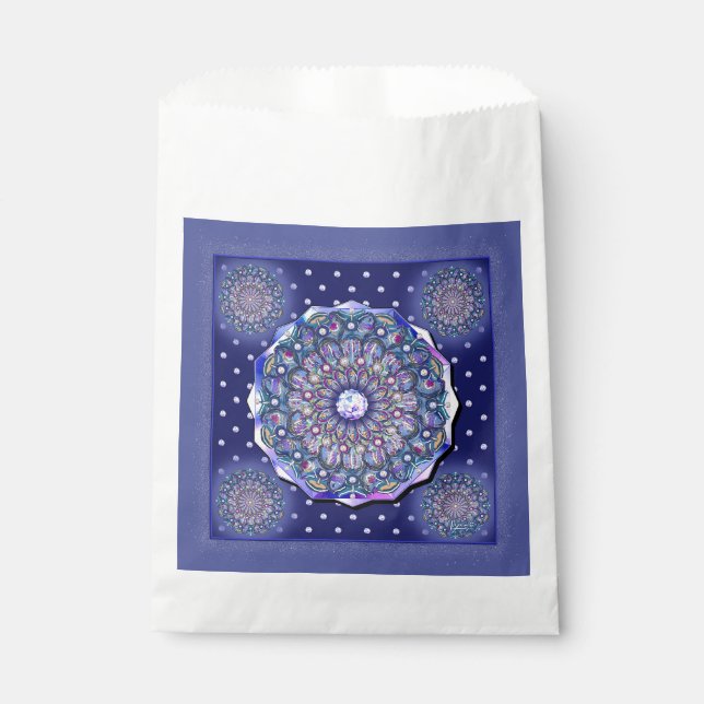 Blue Rosace Favour Bag (Front)