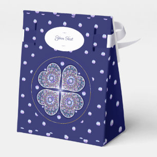 Blue Rosace Favour Box