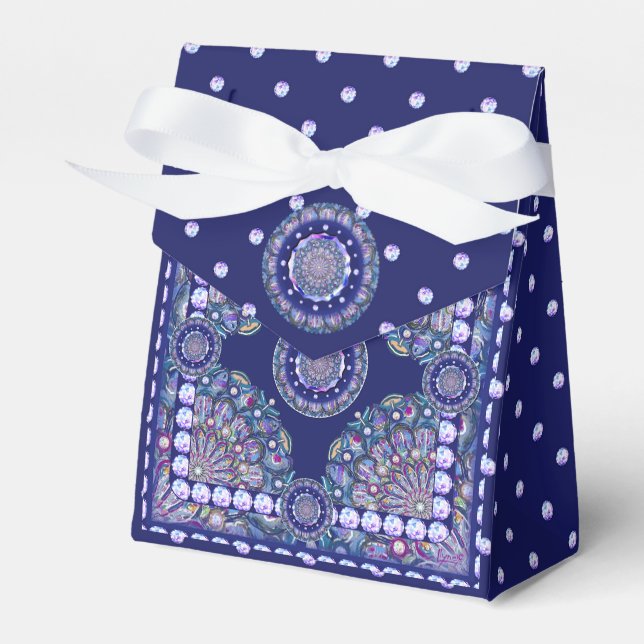 Blue Rosace Favour Box (Front Side)