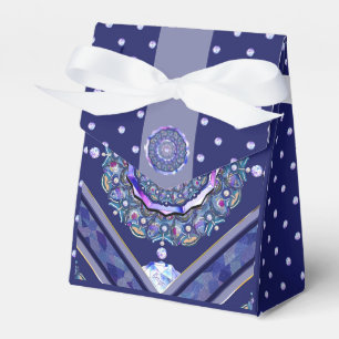 Blue Rosace Favour Box