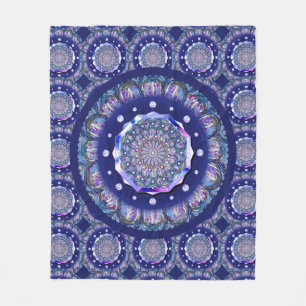 Blue Rosace Fleece Blanket