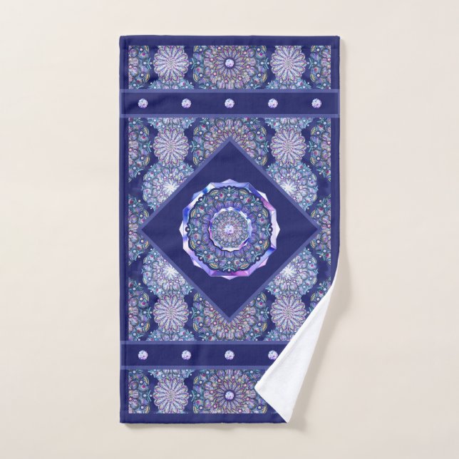 Blue Rosace Hand Towel (Hand Towel)