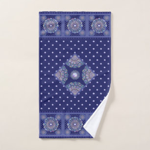 Blue Rosace Hand Towel