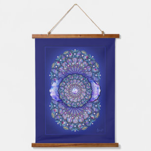 Blue Rosace  Hanging Tapestry
