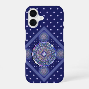 Blue rosace iPhone 16 case