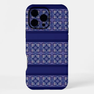 Blue Rosace iPhone 16 Pro Max Case