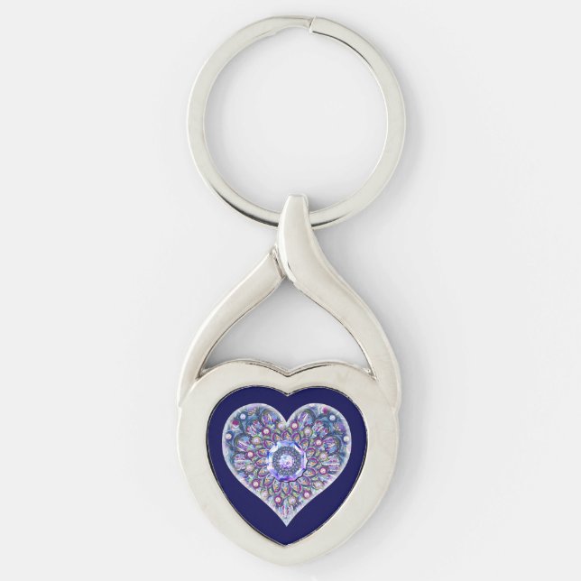 Blue Rosace Key Ring (Front)