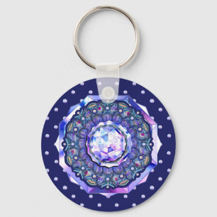 blue rosace key ring