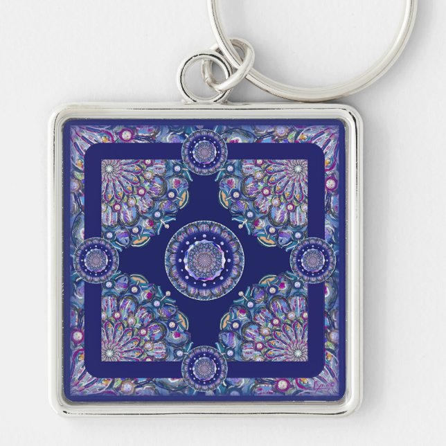 blue rosace key ring (Front)