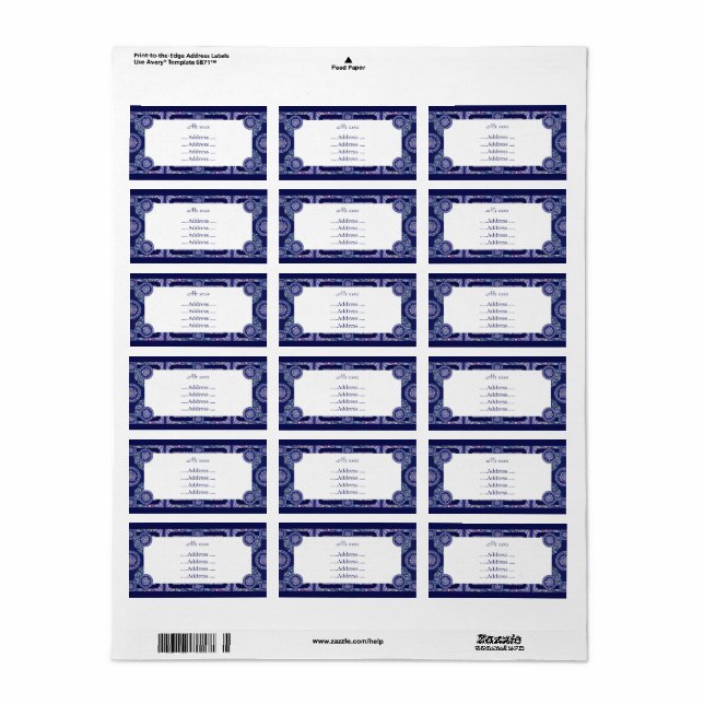 Blue Rosace Label (Full Sheet)